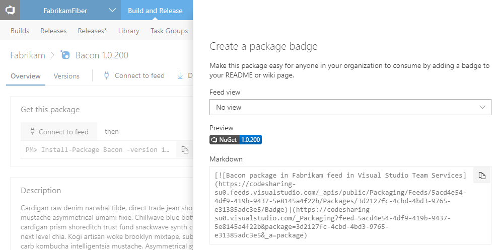 Create a package badge