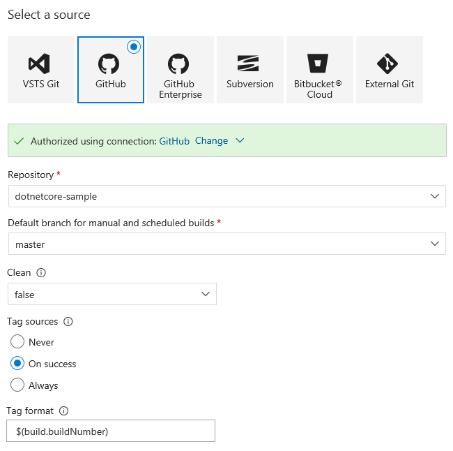 Tag sources options