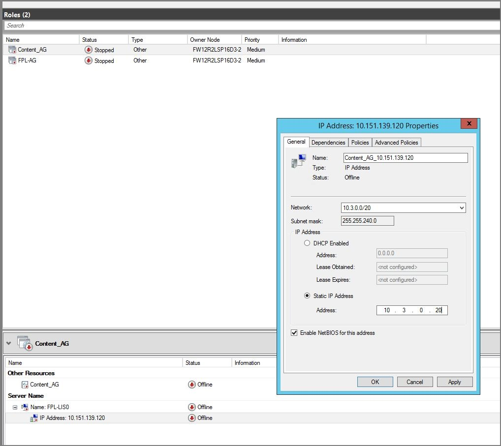 Screenshot of rules window and IP address properties dialog