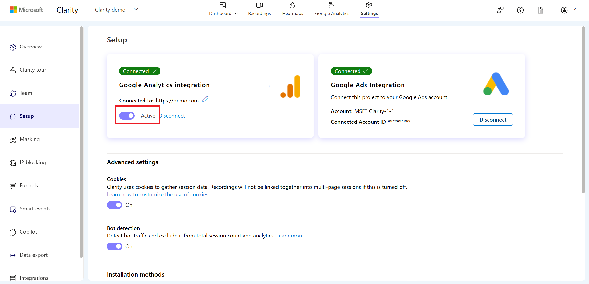 Deactivate Google Analytics integration.