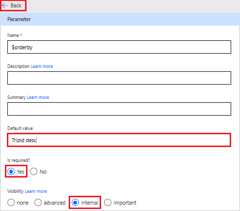 Editing the orderby parameter