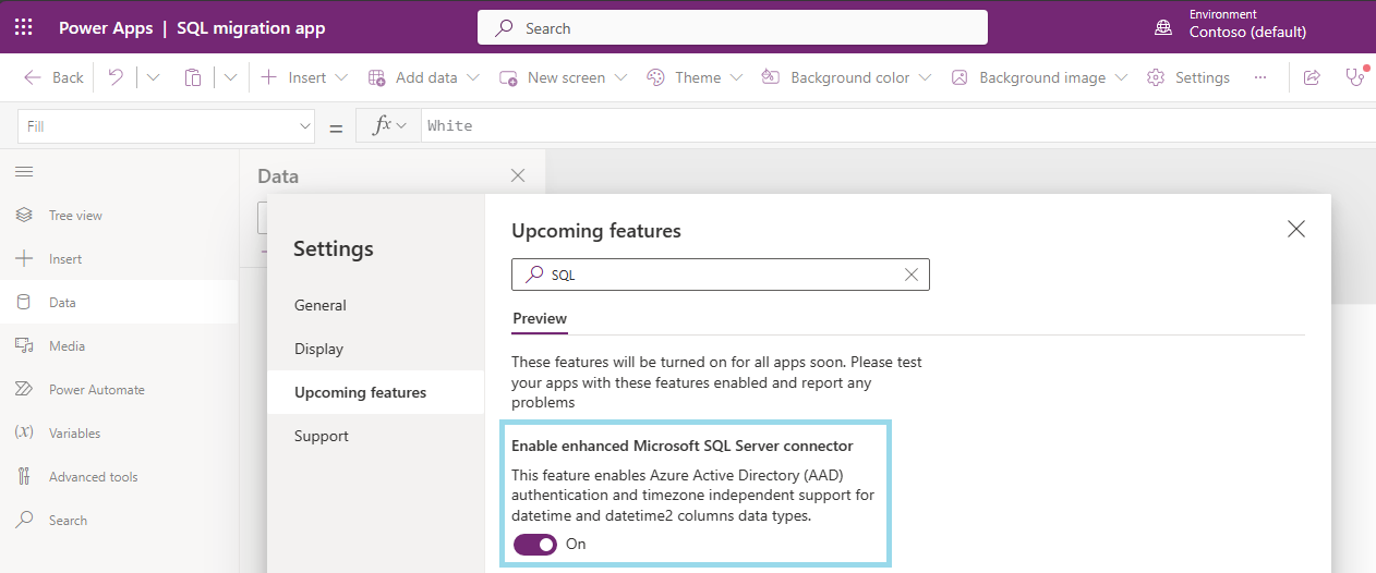 Turn on SQL Server enhanced feature