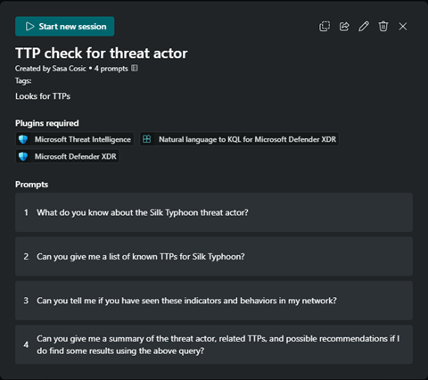 Screenshot of sample promptbook.