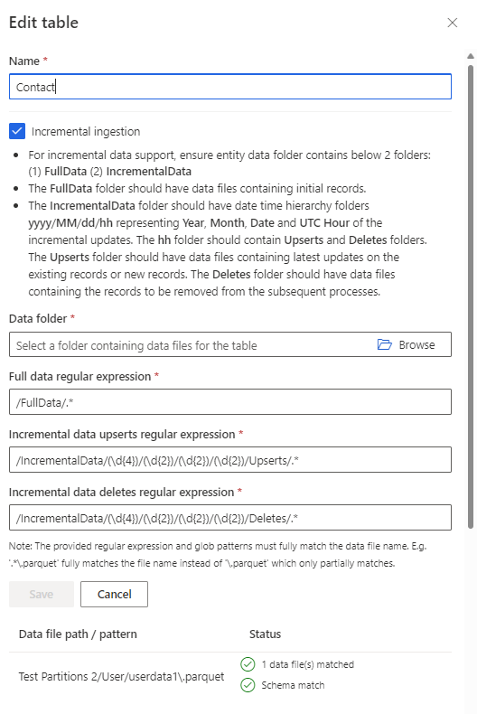 Configure tables in a data source for incremental refresh.