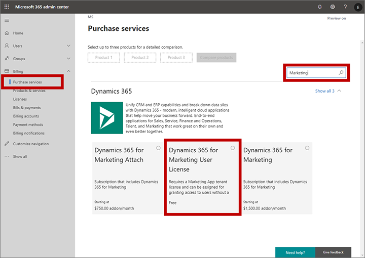 Purchase a free user license for Customer Insights - Journeys.