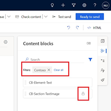 Content block tag search.