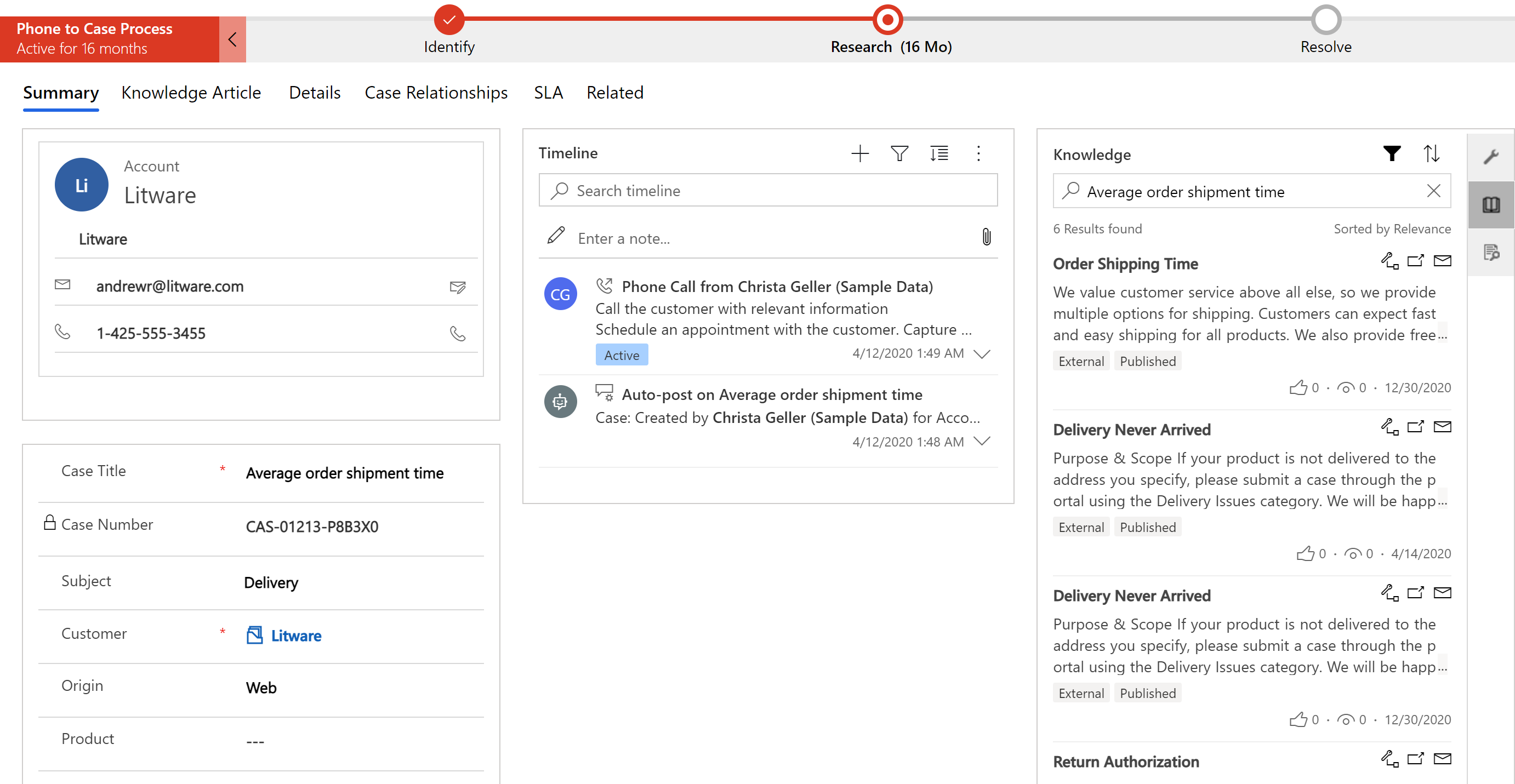 New section in subgrid view.