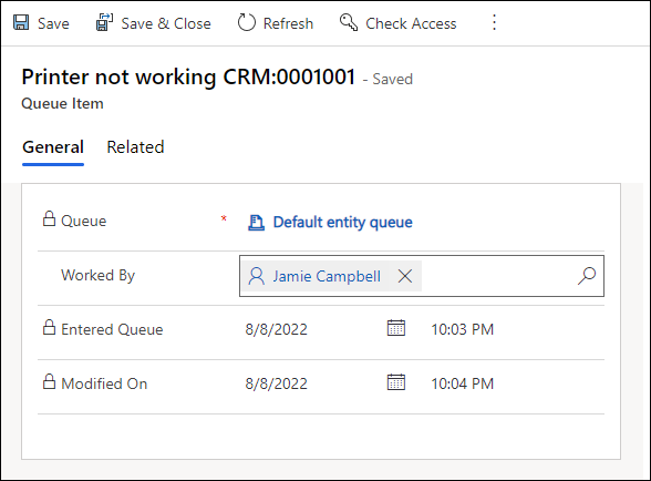 Screenshot of remove representative name from Worked By field to release capacity.