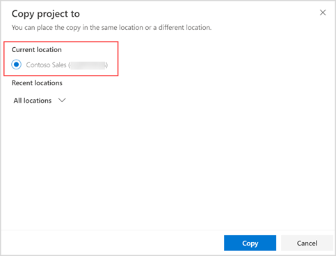 Copy your project in the same environment.