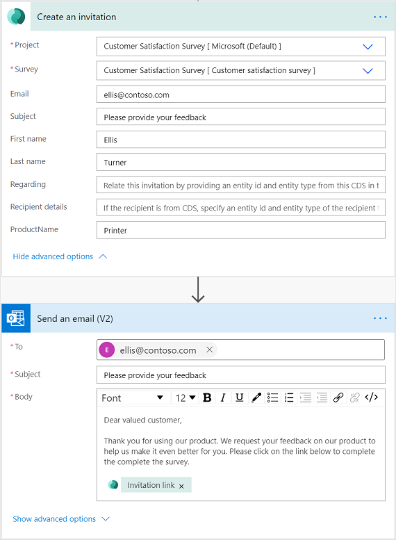 Survey invitation flow.