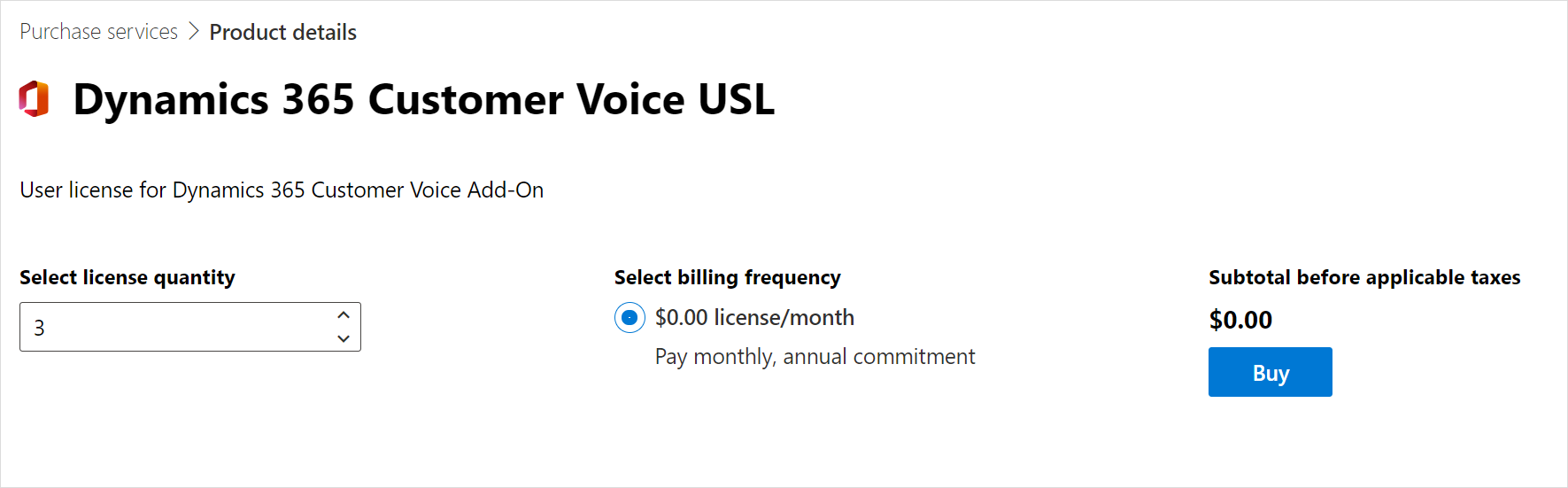 Buy Dynamics 365 Customer Voice USL.