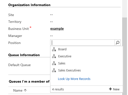 Add user to position in Hierarchy Security in Dynamics 365 for Customer Engagement.