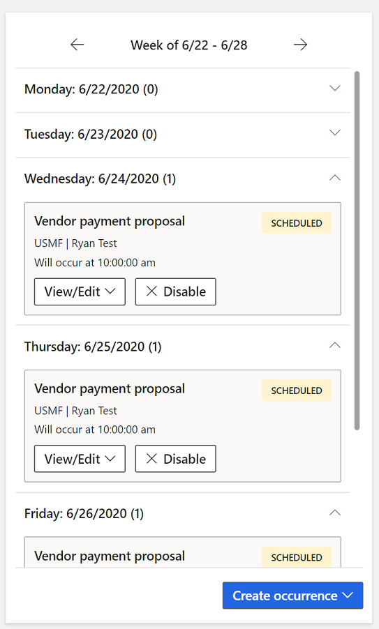 Process automation calendar.