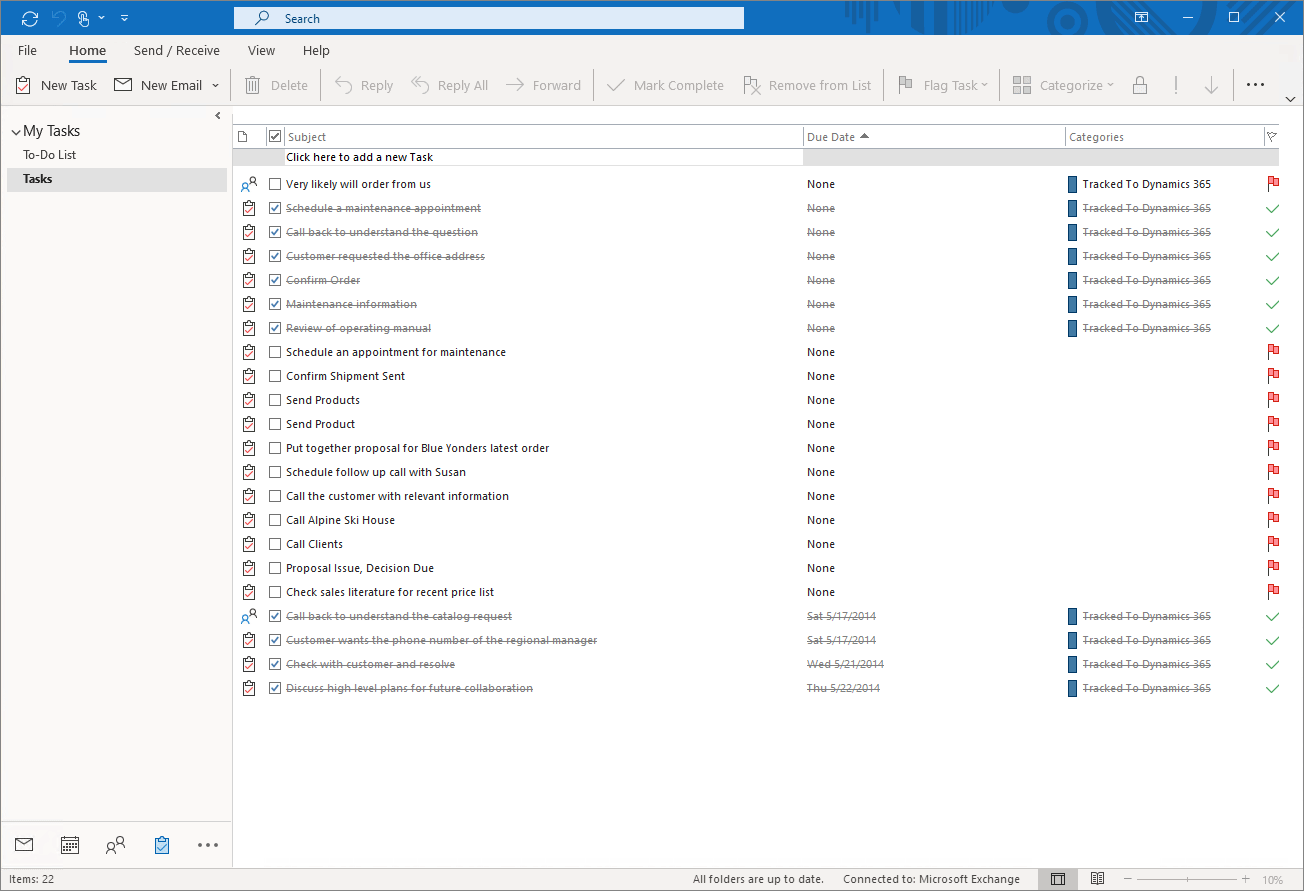 Demo of how to track a task.