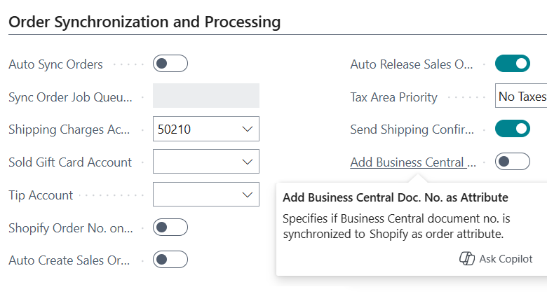 Document No. as Order attribute