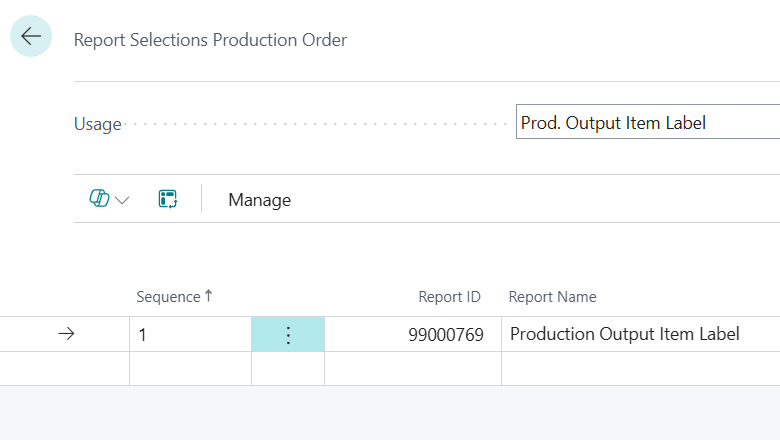 Report selection page