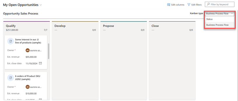 Kanban type list