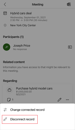 Disconnect a record from a meeting.