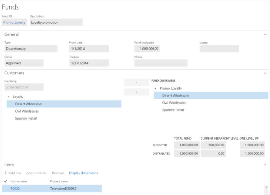 Funds page.