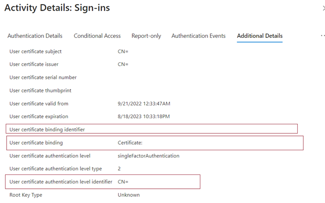 Screenshot of sign-in log.