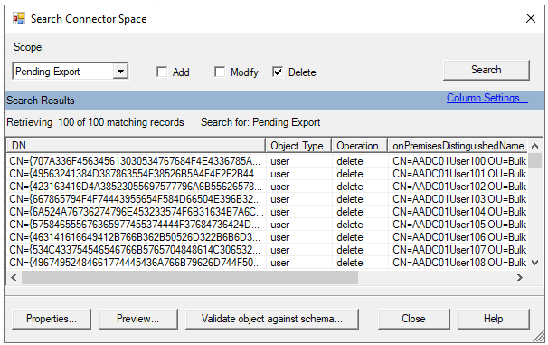 Screenshot that shows the Search Connector Space.