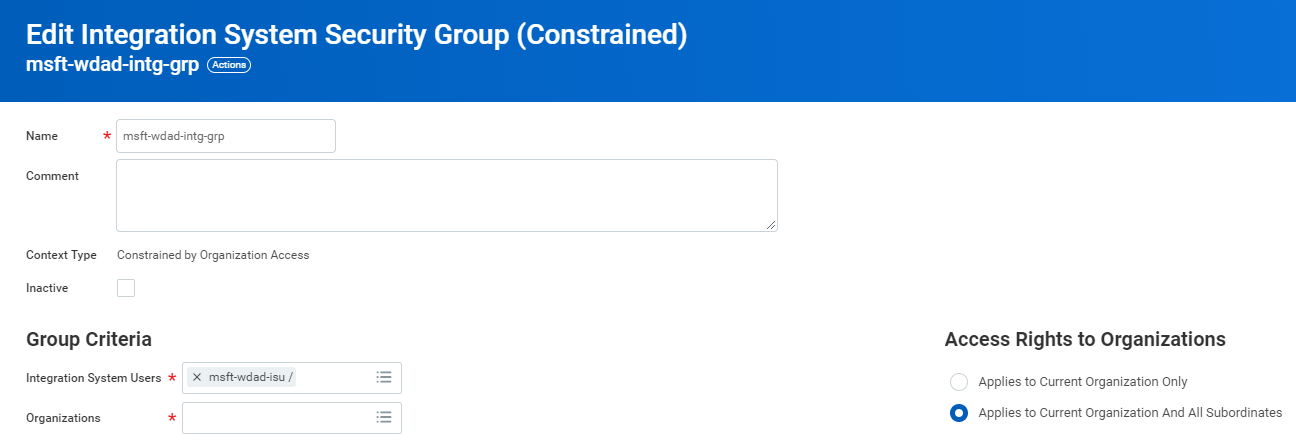 Screenshot of Edit Security Group.