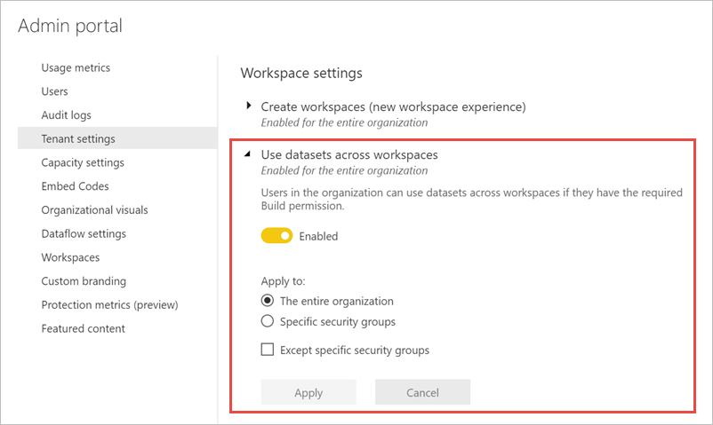 Use semantic models across workspaces.