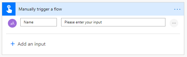 A screen shot of the Manually trigger a flow trigger