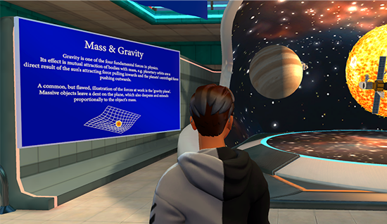 A screen shot of the Mass and Gravity exhibit.