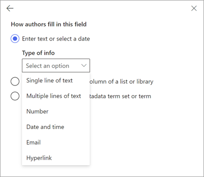 Screenshot of the template viewer showing the New field panel for manual input.