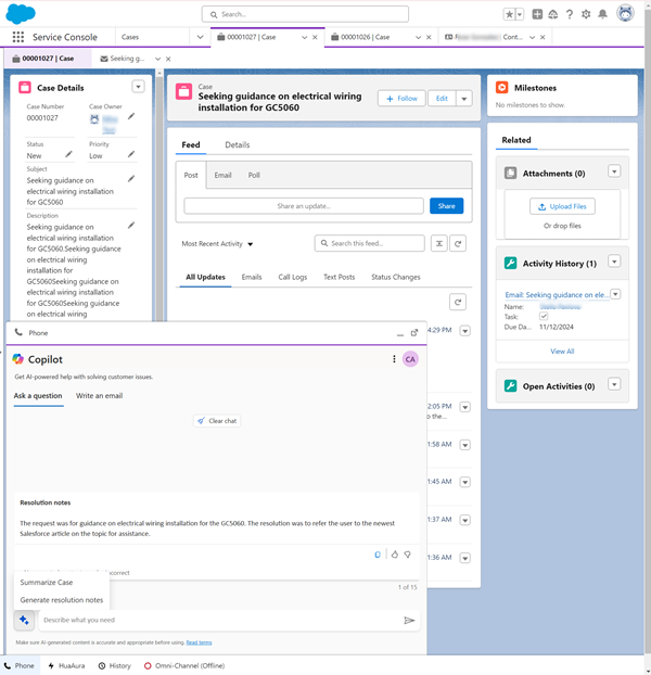 Copilot features in non-Microsoft CRMs.