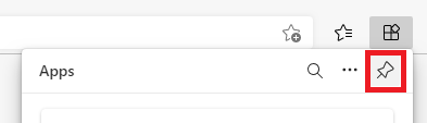 Users can pin the Apps menu open as a sidebar