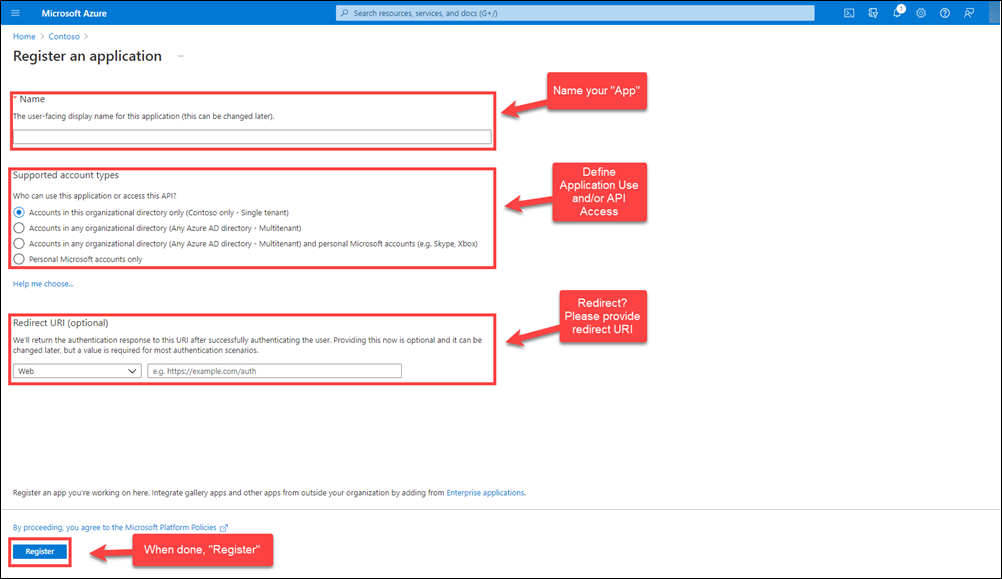 App registration process