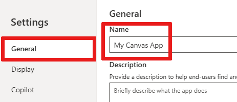 Screenshot where you edit your app name in the Settings popup.