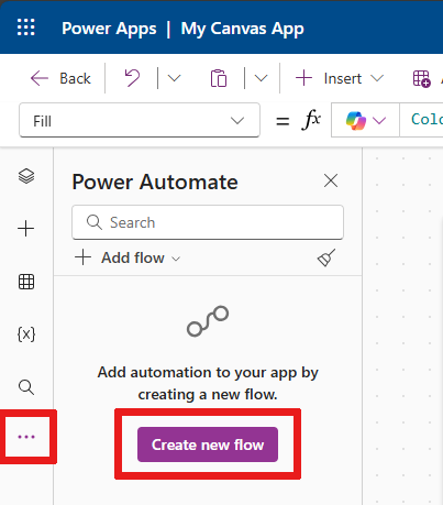 Screenshot that shows where the Power Automate section is located.