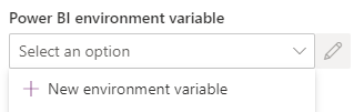 Select a new environment variable.