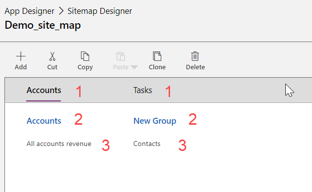 Viewing an app from withing the site map designer