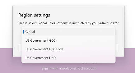 Sign in to a differnt region.