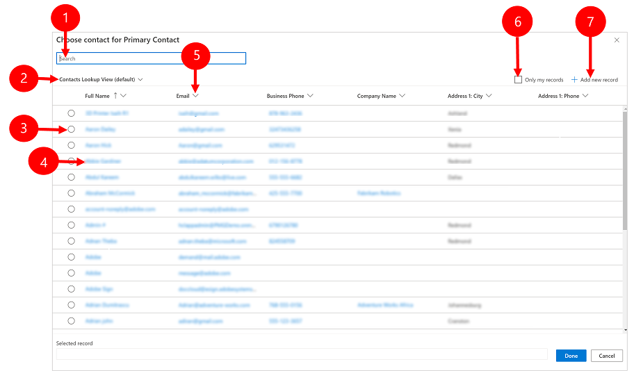 Advanced lookup grid.