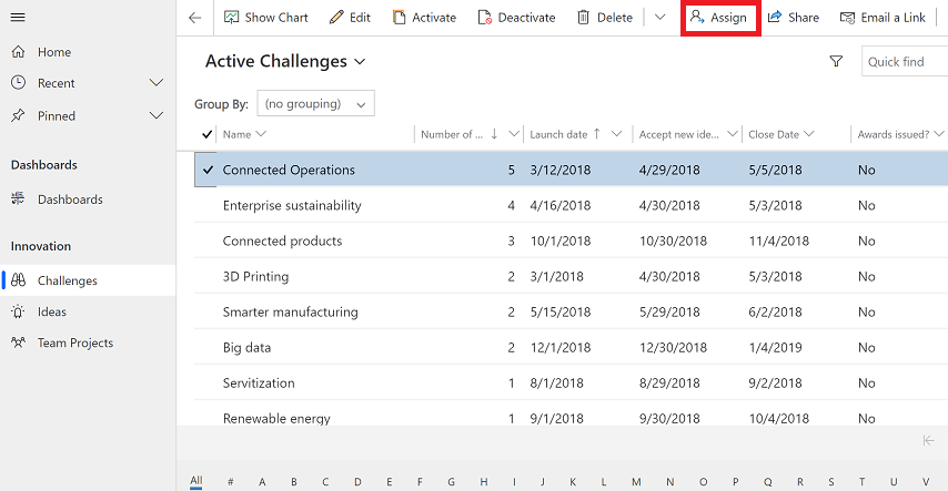 Select assign a row.