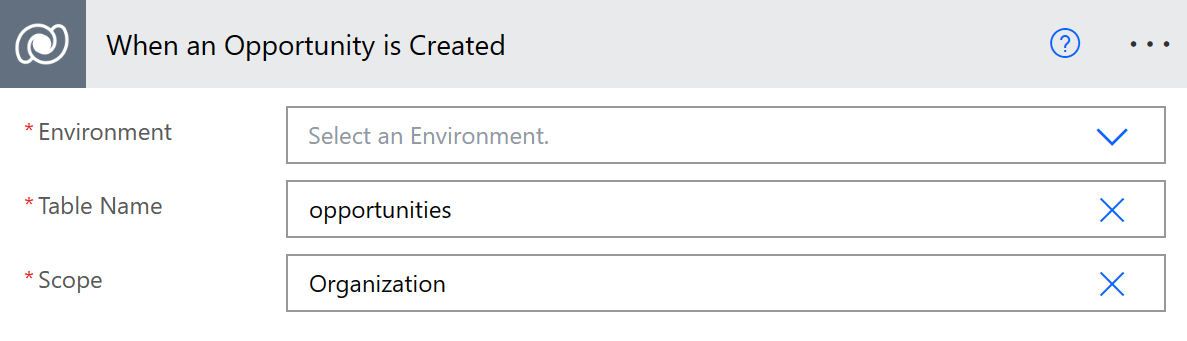 Screenshot of the details for 'When an Opportunity is Created'.