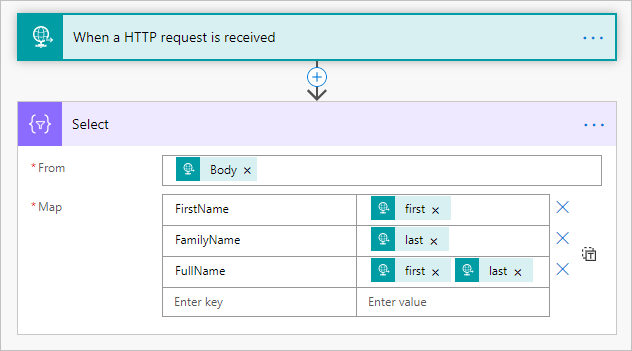 Configure the select action.