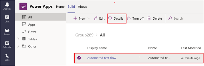 View the details of flows.