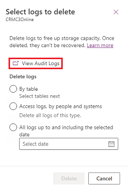 Select Delete logs