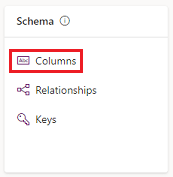 Screenshot showing where to select Columns.