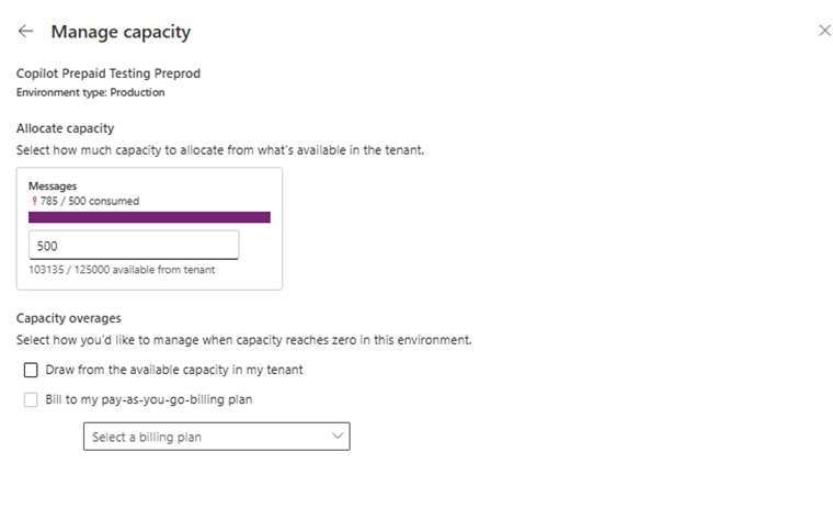 Select how you want to manage when capacity reaches zero in this environment.