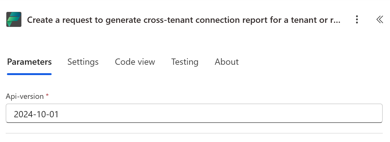 Cross-tenant connection report create screenshot.