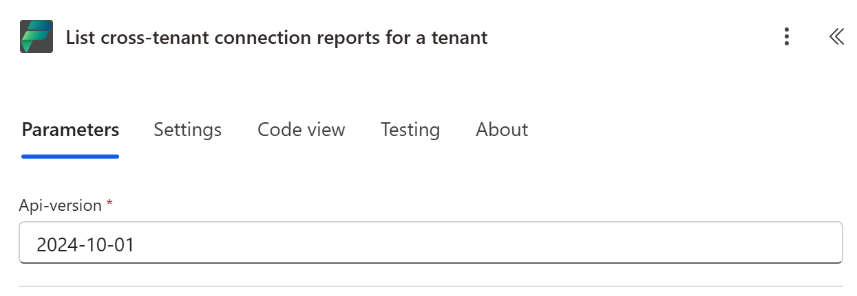 List cross-tenant connection reports for a tenant screenshot.