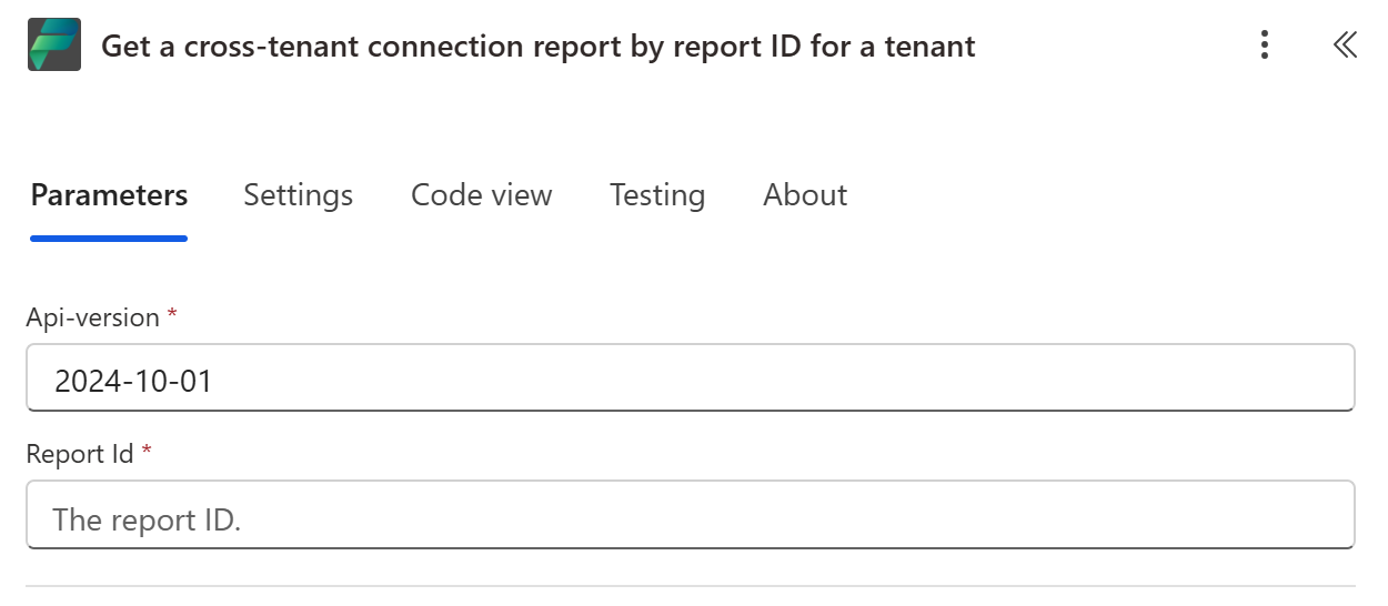 Get a cross-tenant connection report by report ID for a tenant screenshot.