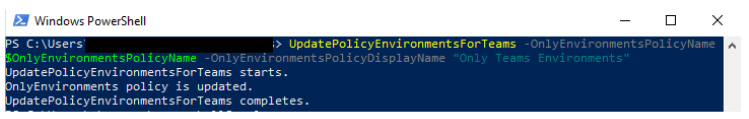 UpdatePolicyEnvironmentsForTeams function.